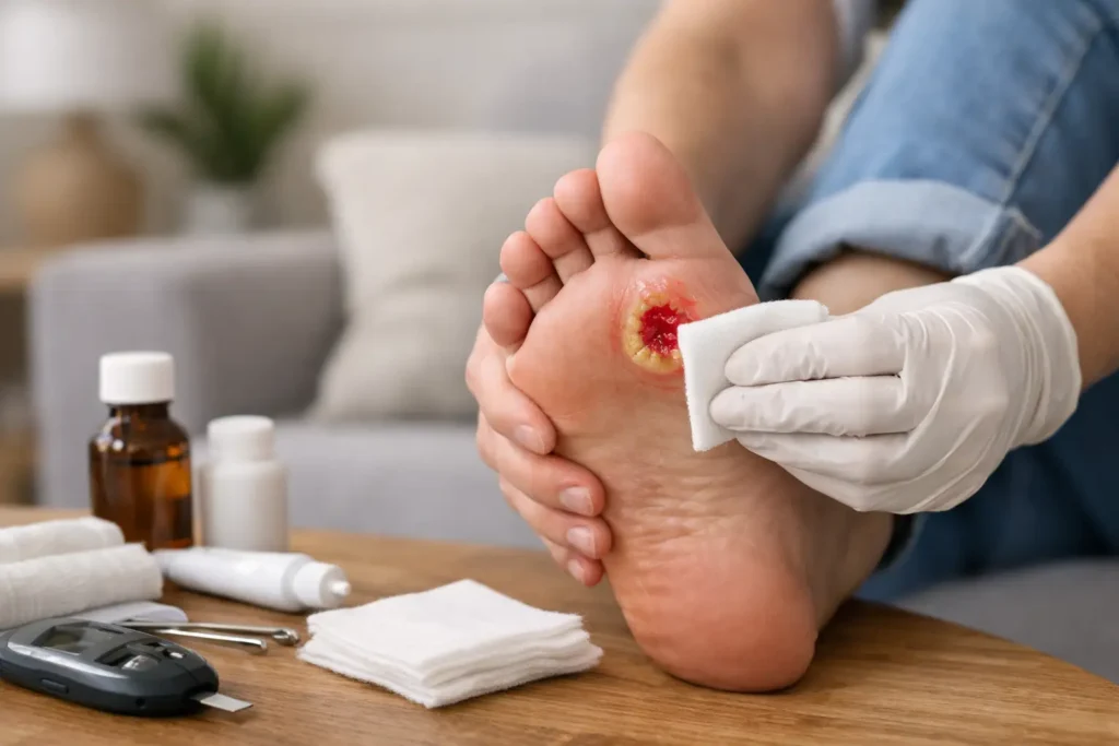 Diabetic Foot Ulcer Treatment at Home Safely